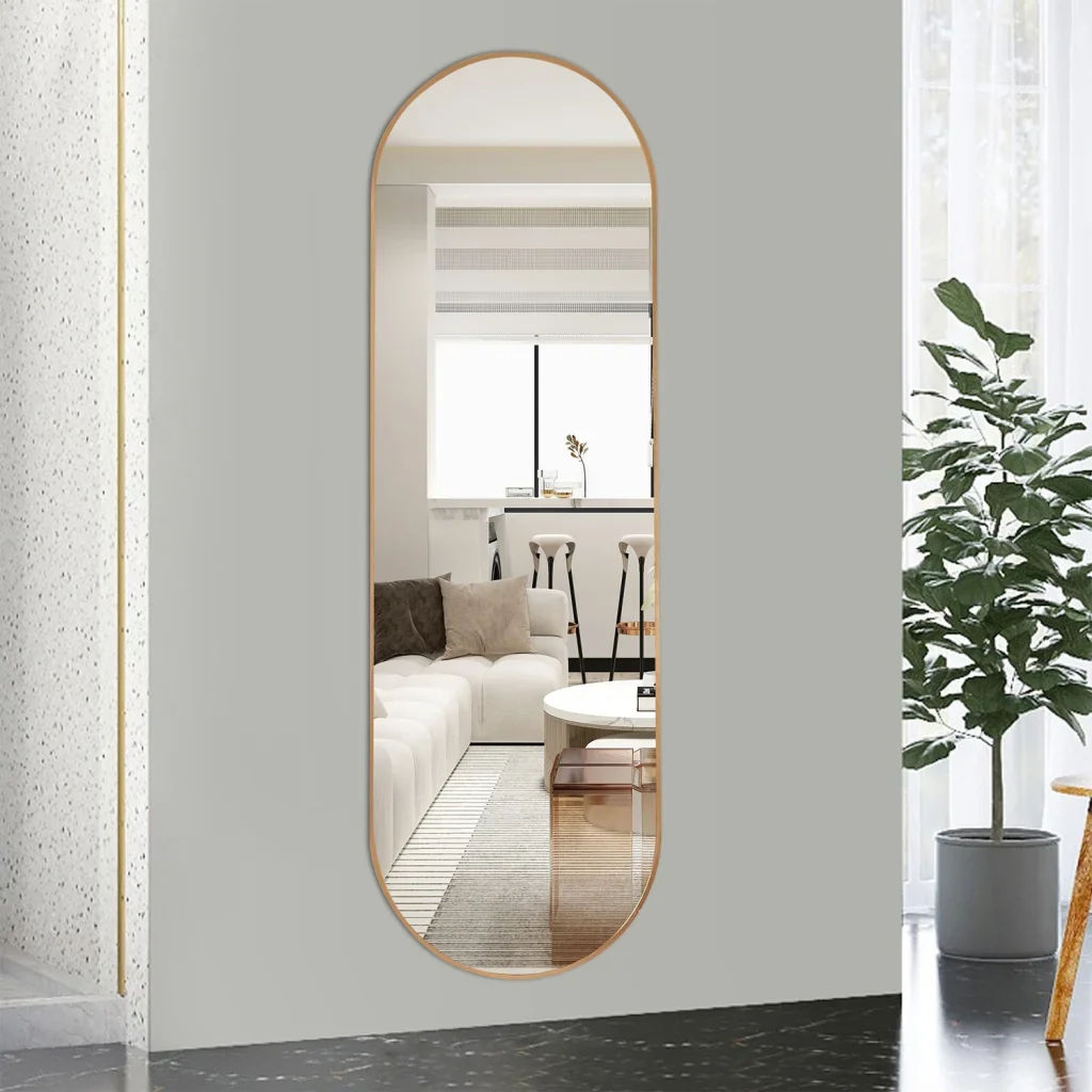 COSMOS Mirror Gold — Elegant Round Wall Mirror with Metallic Frame