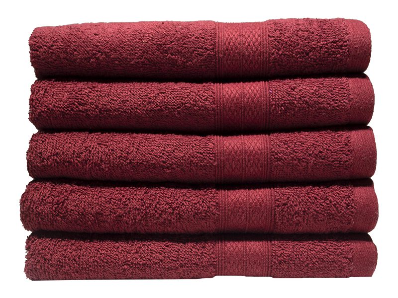 Bunty's Plush 450GSM 50x90cms Hand Towels-05 Pc Pack-Red Pear