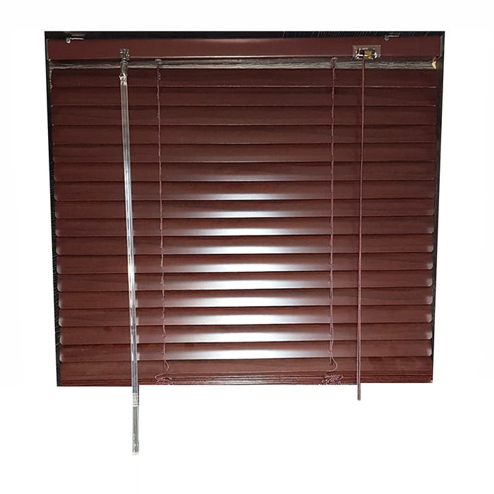 25mm Aluminium Venetian Blind - 1500mm W x 1000mm H - Mahogany
