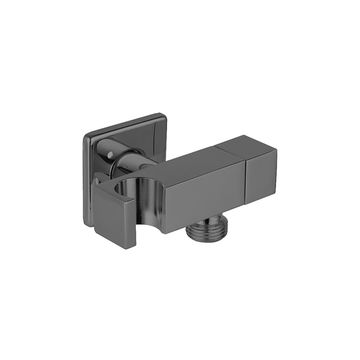 Devario Premio Angle Valve Square With Bracket Brass -Gun Metal Grey