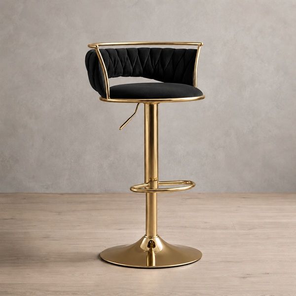 Prestige Home - Luca Velvet Barstool - Black