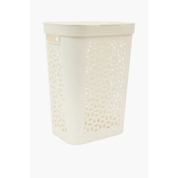 50L OTIMA SLIMLINE PLASTIC LAUNDRY BASKET WITH LID Compact & Modern Laundry Storage