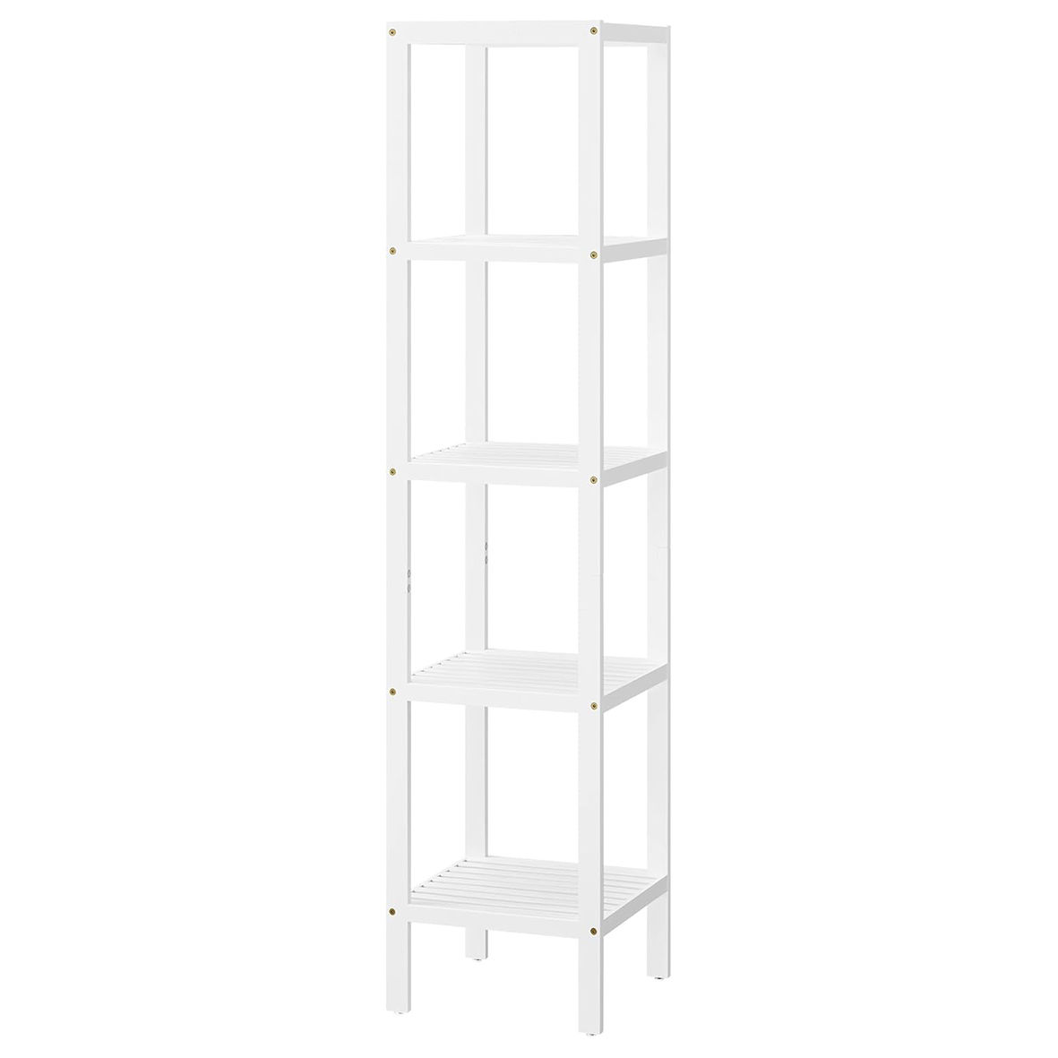 LASA Multi-purpose 5-tier Bamboo Shelf - White Finish