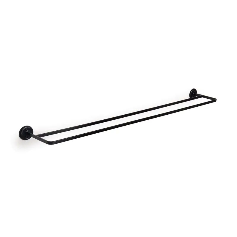 Double Towel Rail, Stainless Steel, Black – 80cm