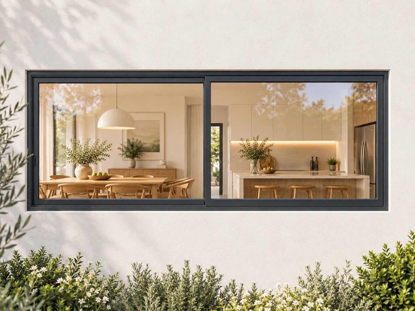 Kenzo Aluminium Sliding Window - Charcoal, 1500 600 mm, Two Sliding Panels