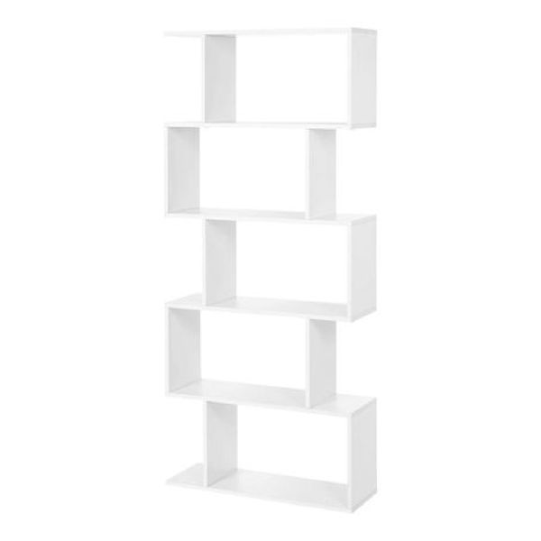 LAZAVA 5-Tier Display Shelf Freestanding Bookcase Room Divider White