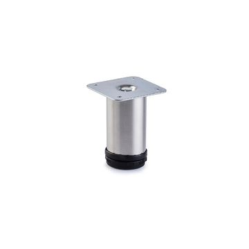 Round Leg, Adjustable, H100mm x 50mm, Stainless Steel (4 Pack) WOODLY