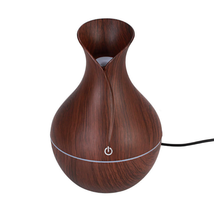 Room Wood Flower Vase Oil Diffuser Cool Mist Humidifier