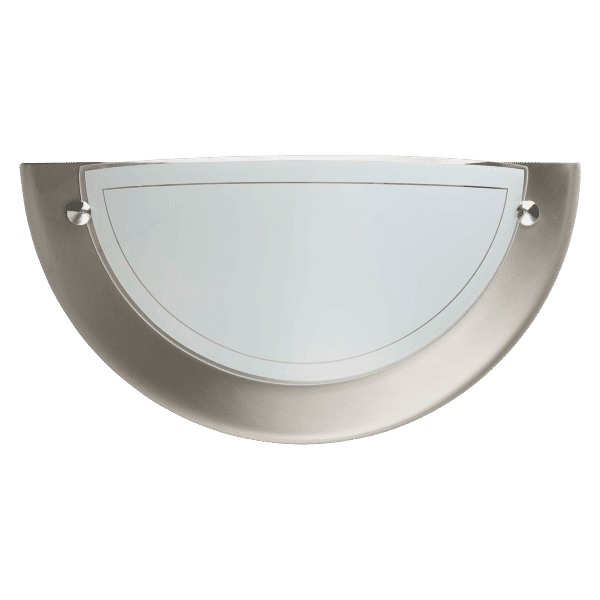 Zebbies Lighting Miramar Satin Nickel Wall Light with Frosted Glass