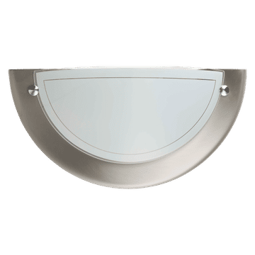 Zebbies Lighting Miramar Satin Nickel Wall Light with Frosted Glass