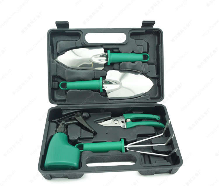5 Pieces Green Garden Tool Set In Carry Case With Handle Outdoor Gift Novelty