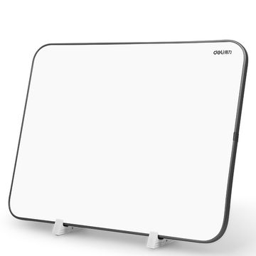 Deli Magnetic Hanging Whiteboard W Desk Stand 300x400mm Black Frame