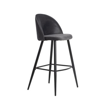 Vividitto - Extreme Velvet Kitchen Stool - Grey