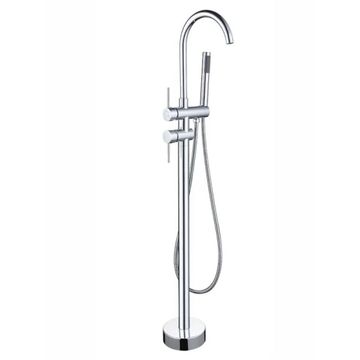 FLOOR MOUNTED BATH MIXER WITH HAND SHOWER - CHROME