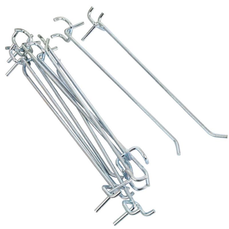 Pegboard-Hooks Single-Prong 175mm 10 Pieces Per Pack - 6 Pack