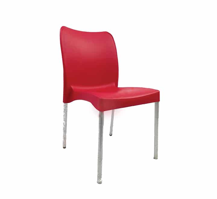 Vividitto - Heavy Duty armless Café Chair -Red