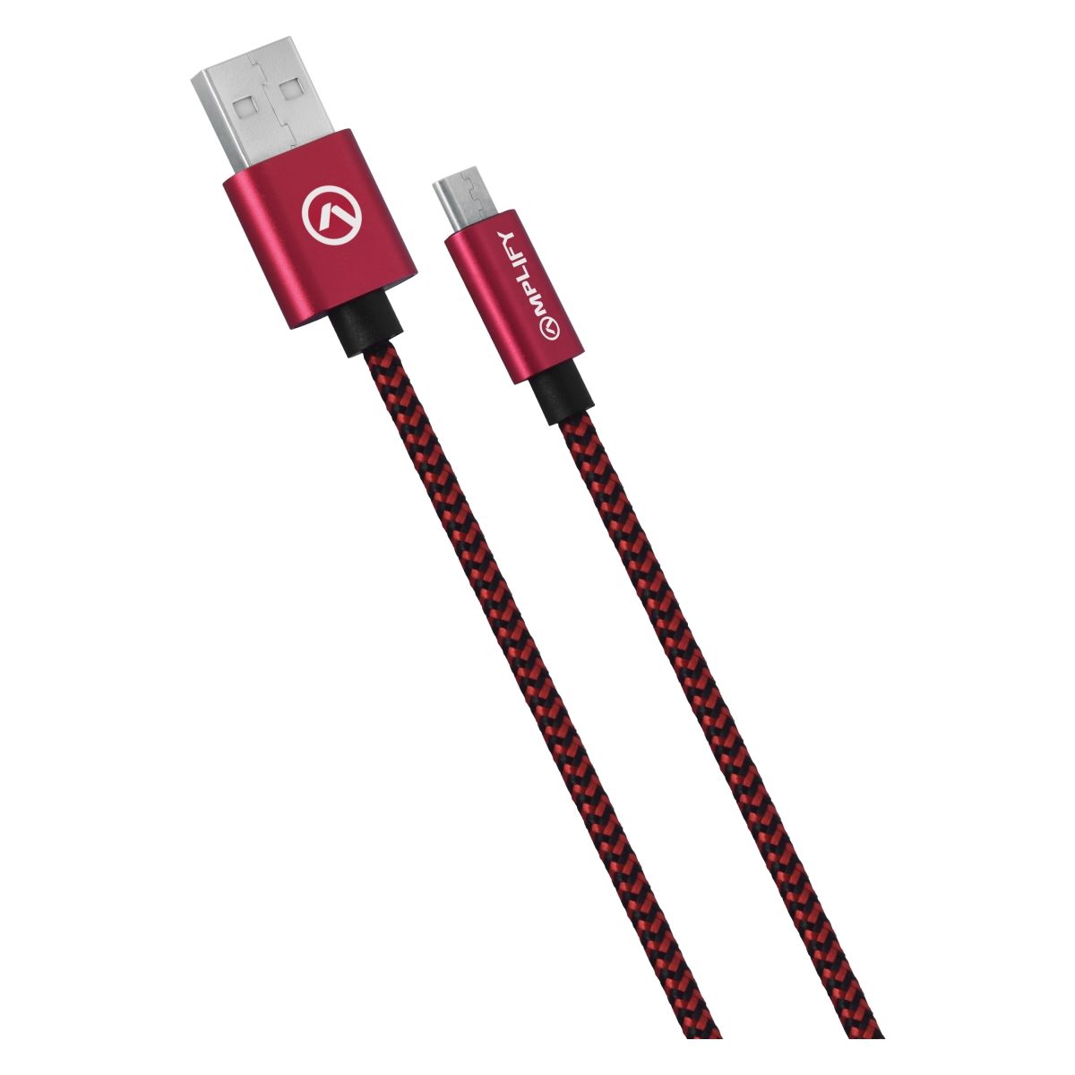 Amplify Linked series Micro USB braided cable - 2 meter - black/red