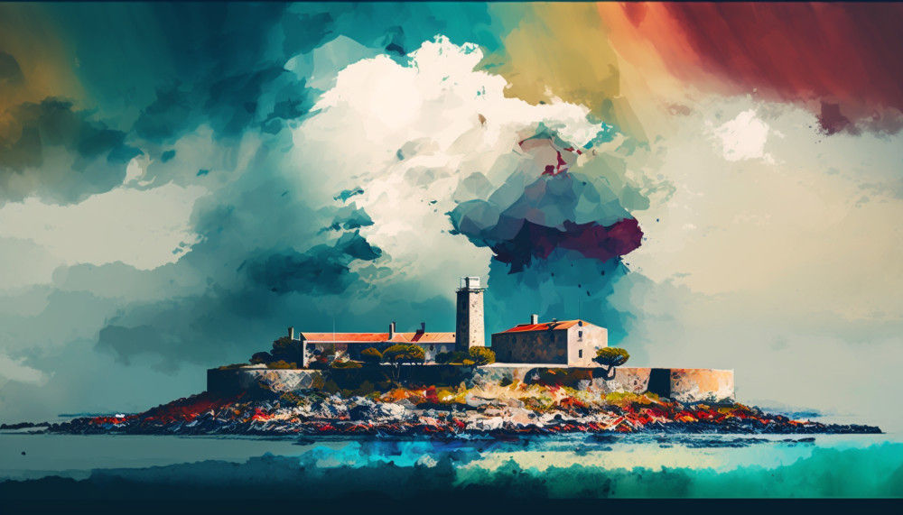 Canvas Wall Art - Canvas Wall Art –Roben Island Colorful Abstract  - B1124 - [120 x 80 cm]