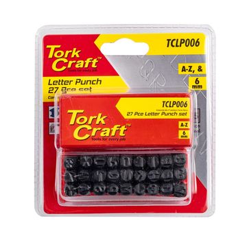 Letter Punch Set 6Mm (A-Z) Lower Case 27Pc Black Finish