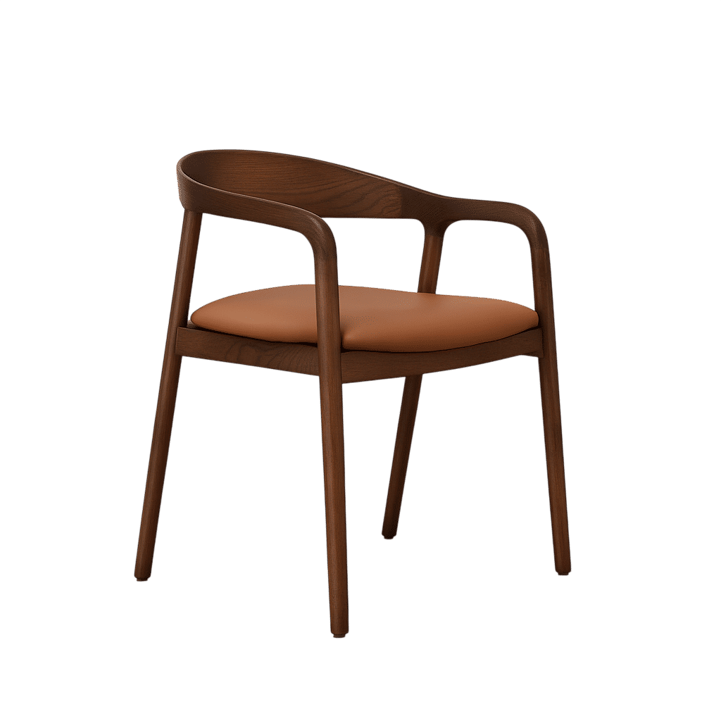 Alden Leather Dining Chair - Walnut