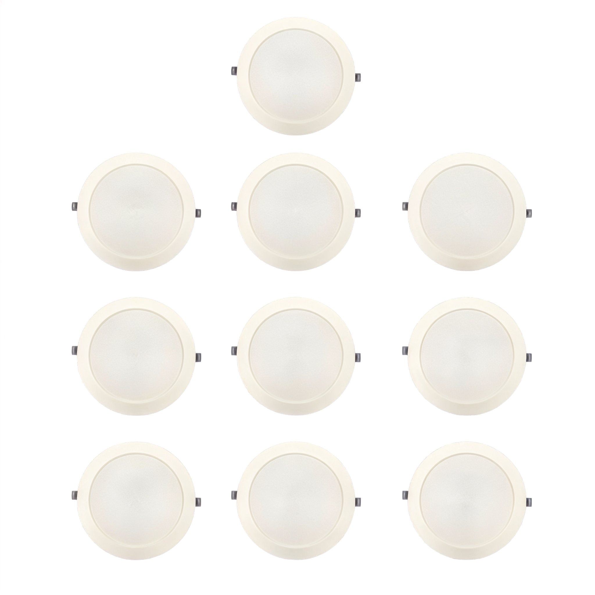 18W Recessed Round Panel Light 6500K - 10 Pack