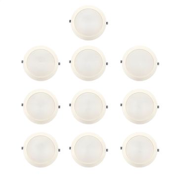 18W Recessed Round Panel Light 6500K - 10 Pack