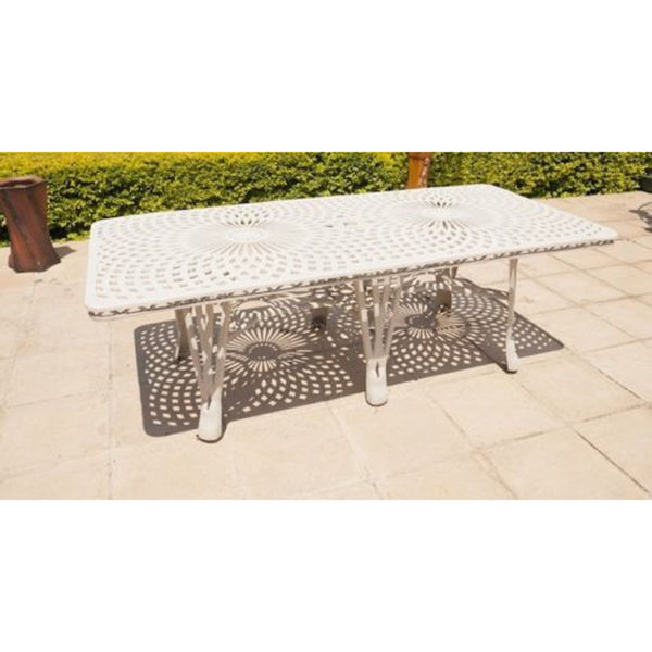 Ageless & Beautiful! Cast Aluminium Patio Table  / Garden Table / Outdoor Table King - Diamond - Rectangle (216cm x 100cm)