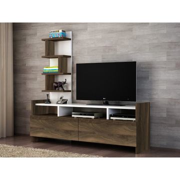 TV Unit Aldora - White, Walnut