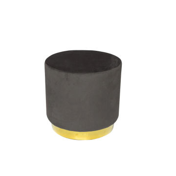 Monte Round Ottoman Black & Gold