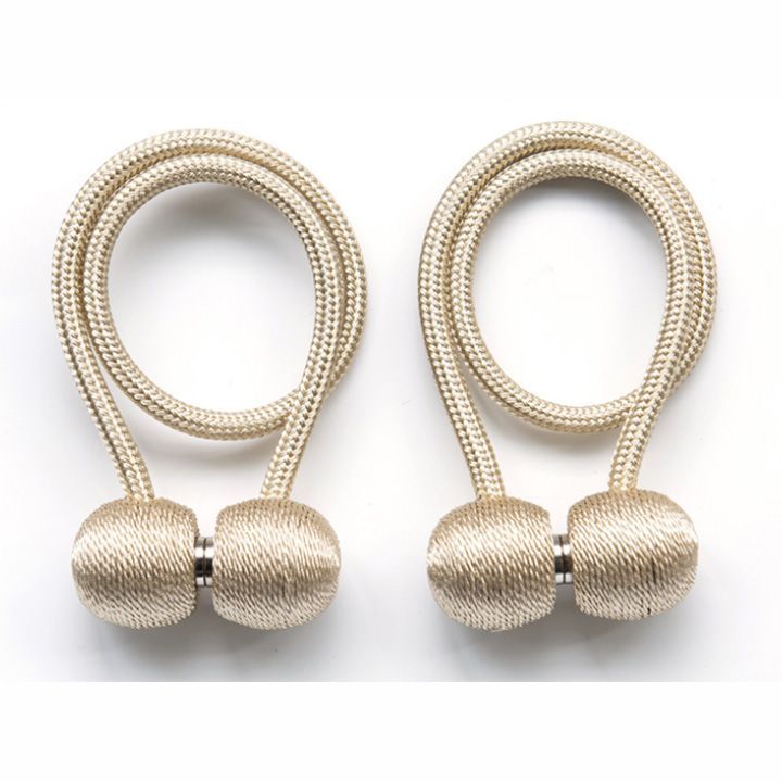 Matoc Magnetic Curtain Rope Tieback with Rock Design - Beige