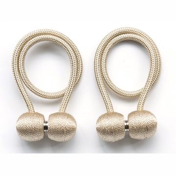 Matoc Magnetic Curtain Rope Tieback with Rock Design - Beige
