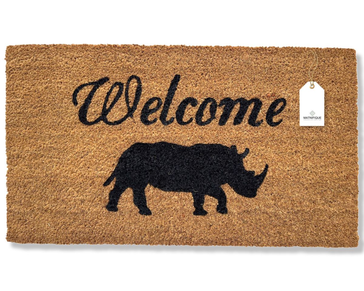 Matnifique Coir Design Doormat - Rhino 700 x 400 x 14mm