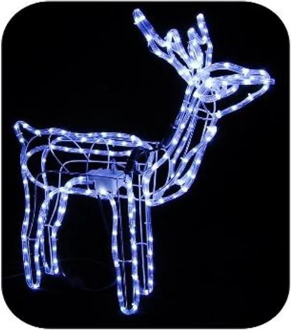 The Christmas Centre's White Wire Light Up Christmas Reindeer small Stag