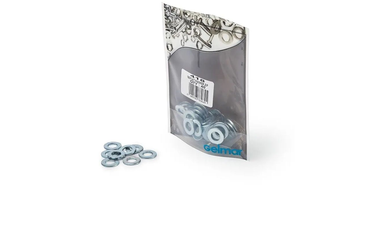 Flat Washers, M8 x 16mm, 40 Pieces (4 pack) BY WOODLY