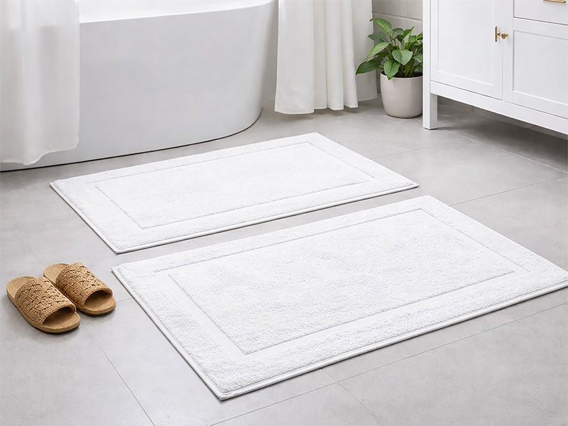 Hotel Collection 900GSM 50x80cms Bath Mats - 02 Pc Pack - Optical White