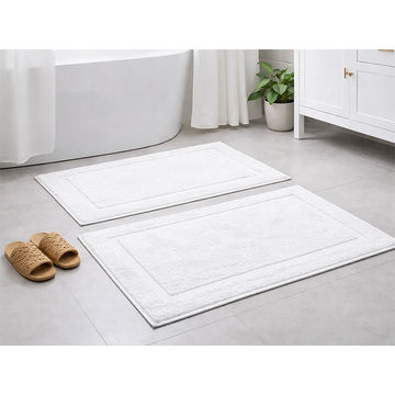 Hotel Collection 900GSM 50x80cms Bath Mats - 02 Pc Pack - Optical White