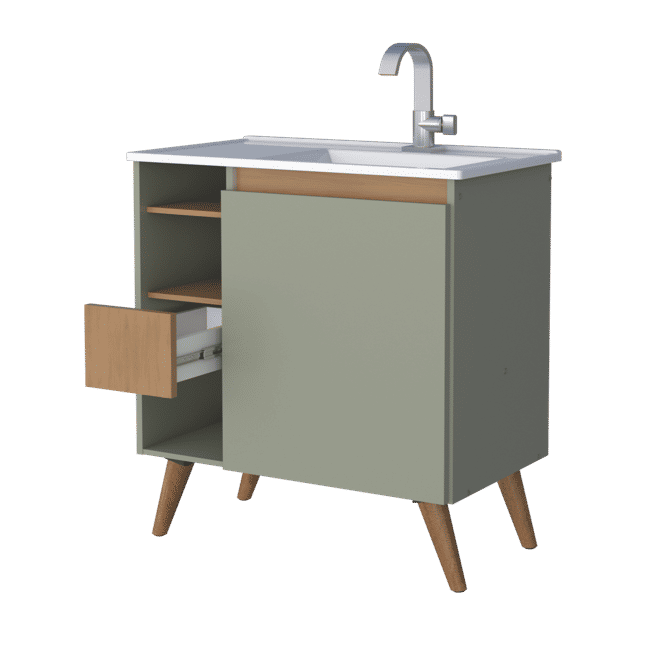 Lotus Bathroom Vanity Freestanding 60cm-Green