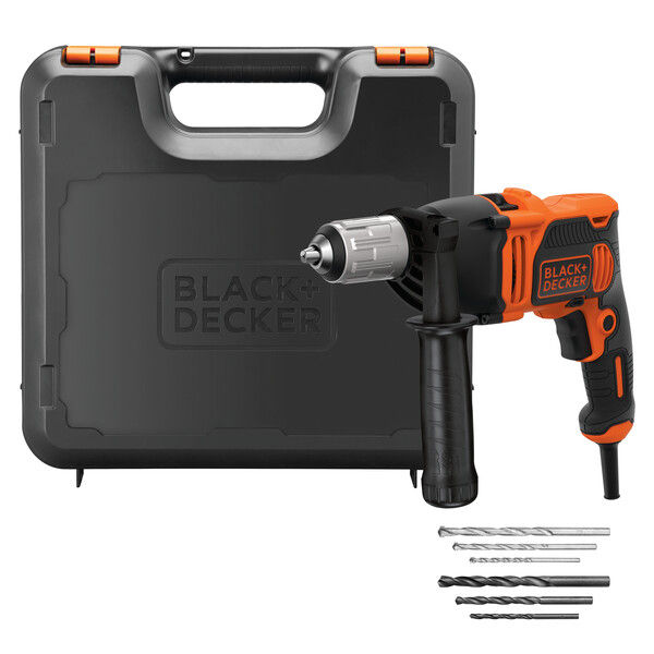 Black Decker 850w 13mm Hammer Drill Keyless Chuck with Kitbox