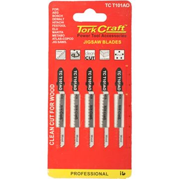 T-Shank Jigsaw Blade For Wood 1.3Mm 20Tpi 75Mm 5Pc