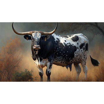 Canvas Wall Art - Canvas Wall Art – Nguni Bull With Spots - B1149 - [120 x 80 cm]