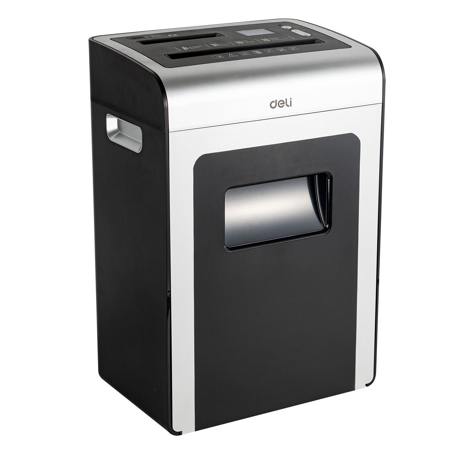 Deli Paper Shredder 16 Sheets 31L Bin with LCD Cross Cut Black