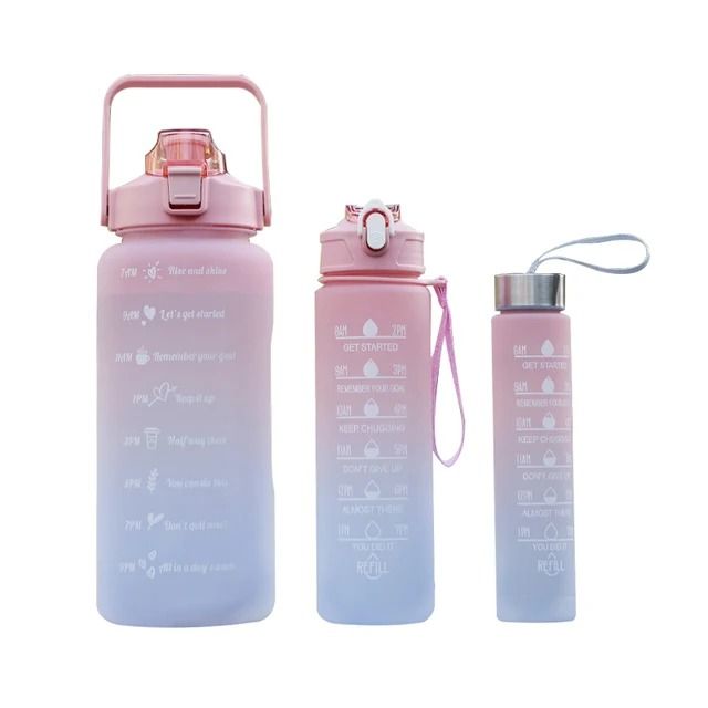 Set of 3 Gradient Colour Beverage Bottles