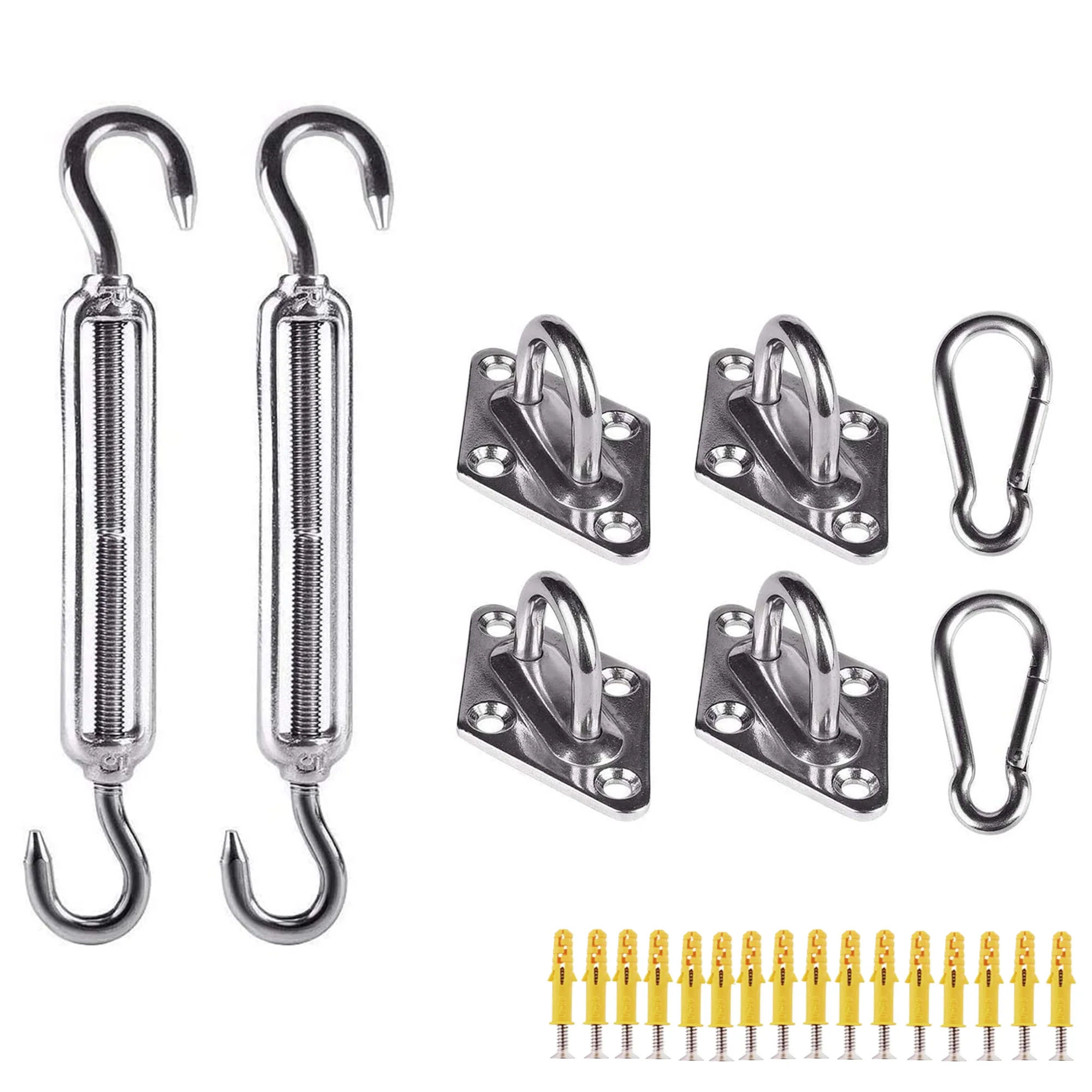 Pad eye Plate Turnbuckle Hook Shade Sails Fixing Kit LEROY MERLIN
