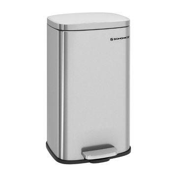 Songmics Soft-Close Kitchen Trash Can Pedal Bin, 30L Silver
