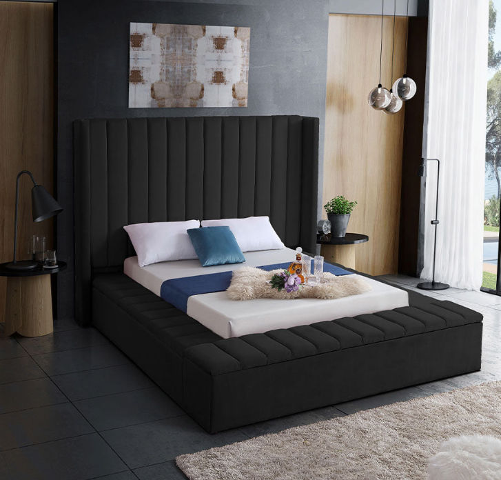 Whimsy Sleigh Bed Queen -Black