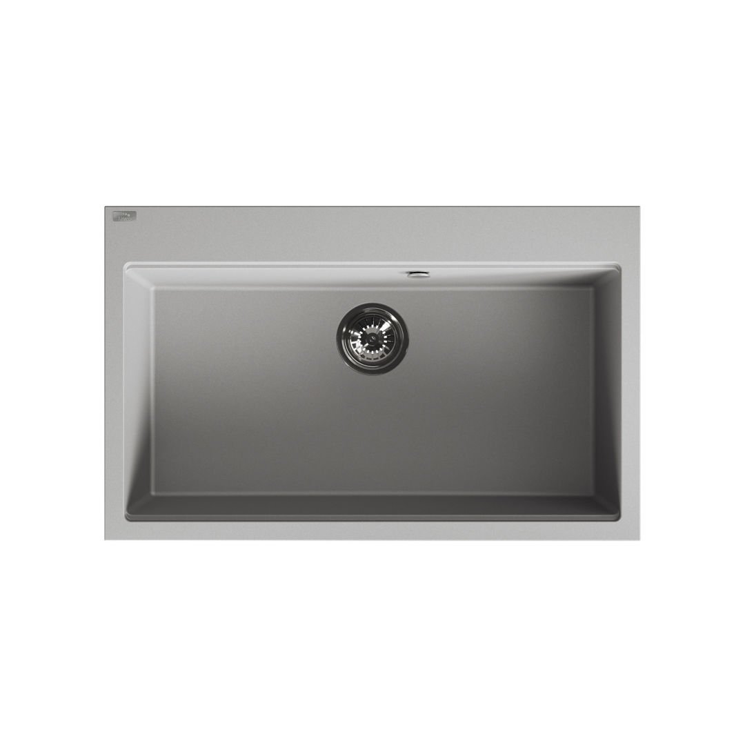 Laveo Tau Granite Sink 1 Bowl 800mm - Grey