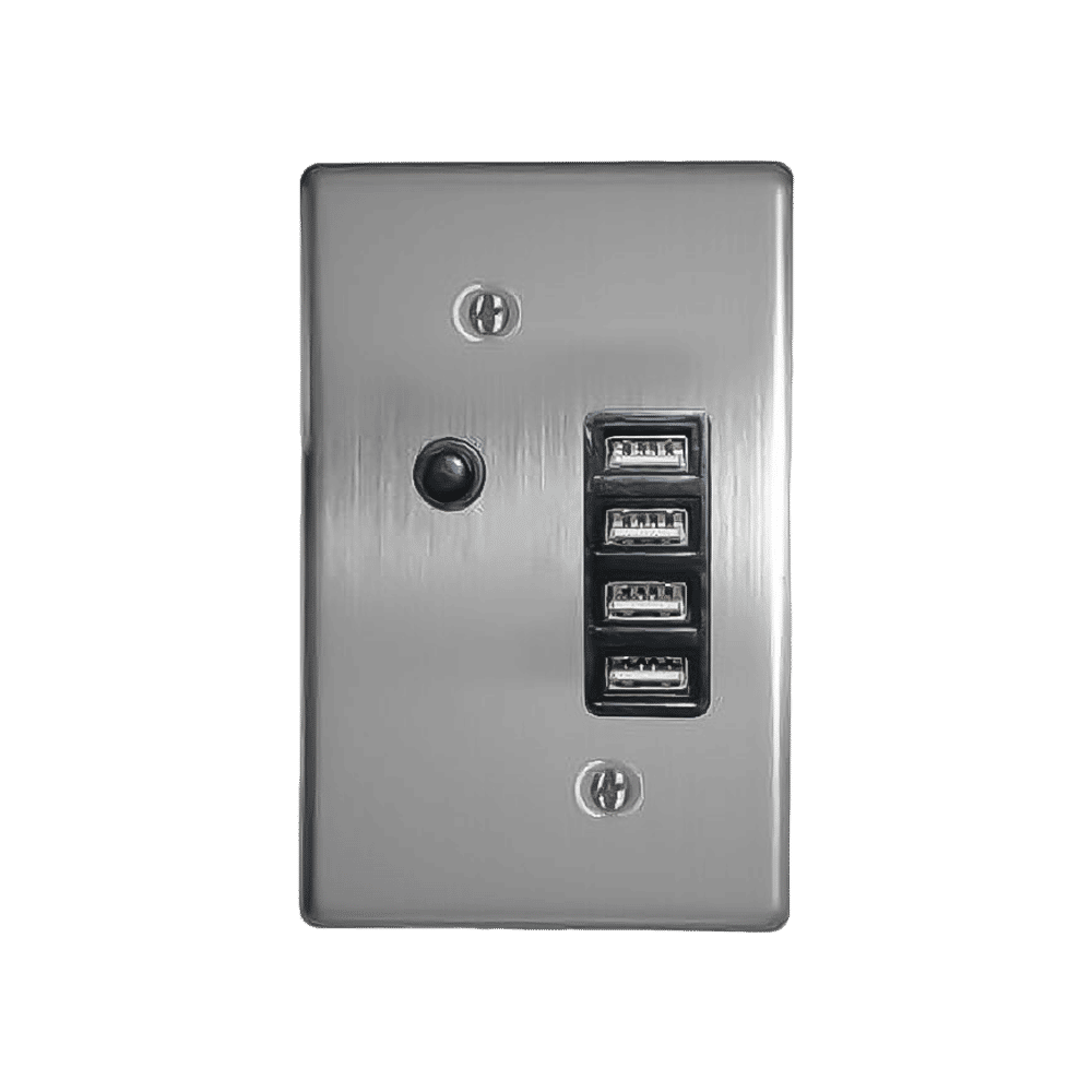 Classic Sockets 2 x 4 4x USB Silver