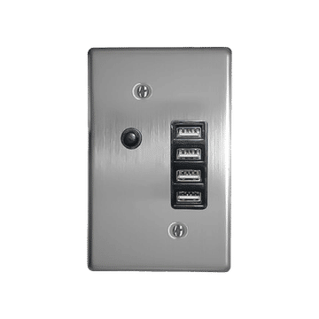 Classic Sockets 2 x 4 4x USB Silver