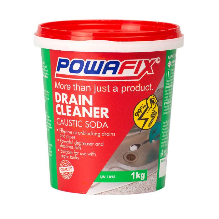 Powafix - Drain Cleaner Caustic Soda 1kg - 8 Pack