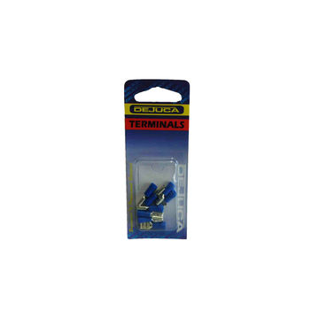 Dejuca - Terminal - Disconnect - Blue - Female - 6.4mm - 8/Card - 4 Pack